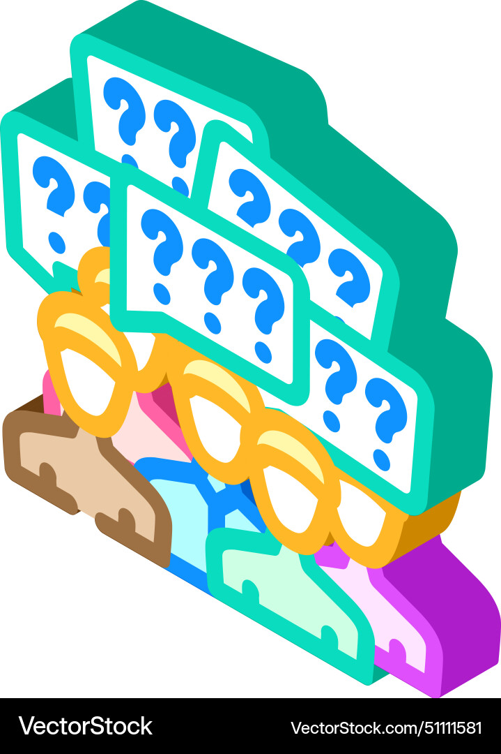 Qa session isometric icon Qa session isometric icon vector image