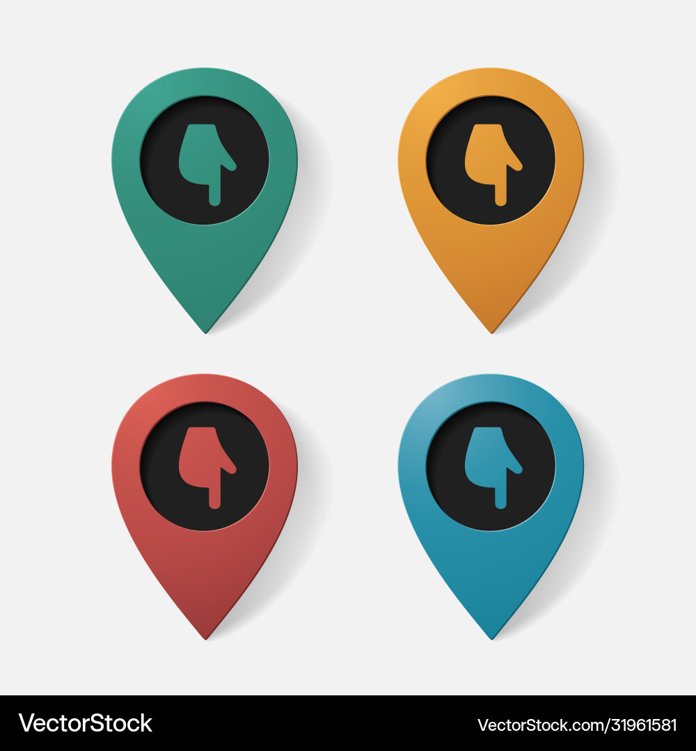 Realistic color pointer finger down vector image