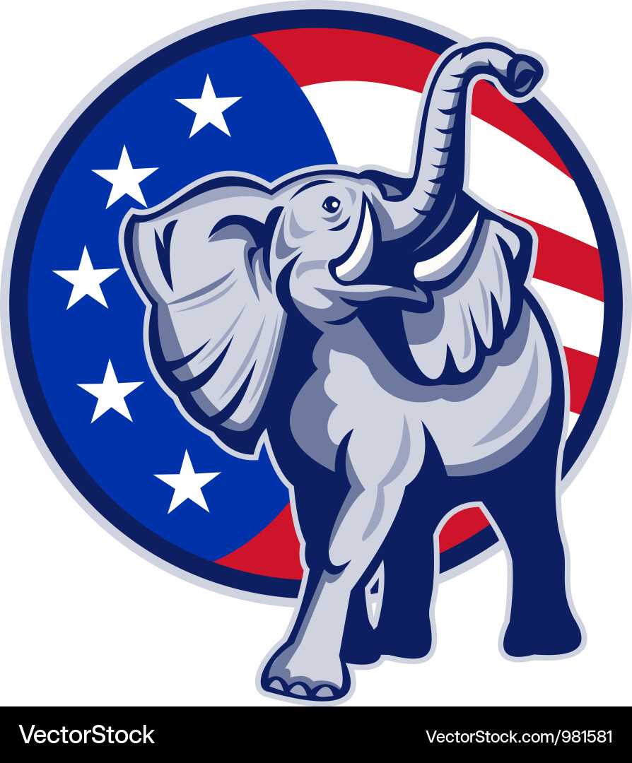 Retro Republican Elephant Mascot vector image