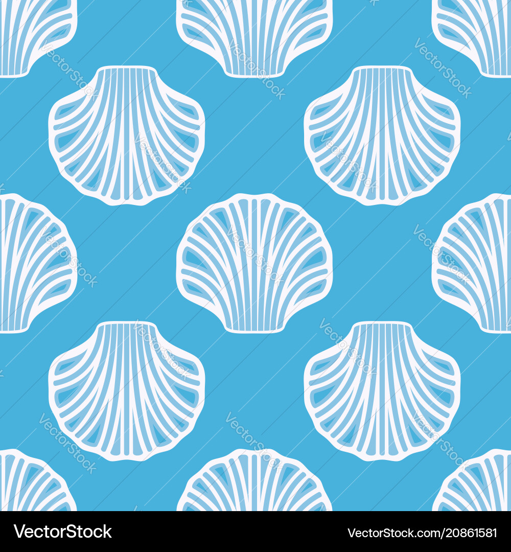 Seashell Seamless Pattern Vector Image
