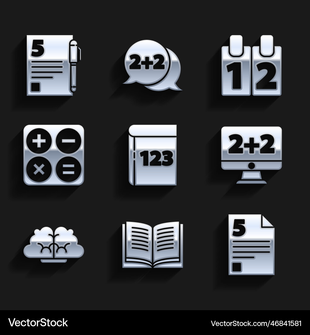 Set book with word mathematics open test Set book with word mathematics open test vector image