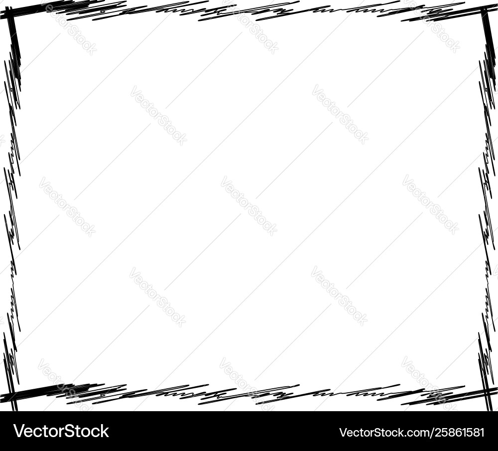 Sketch scribble rectangular photo picture frame Sketch scribble rectangular photo picture frame vector image