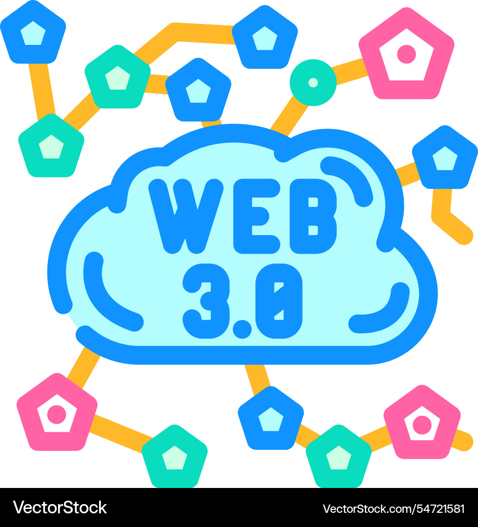 Web3 integration decentralized application color Vector Image