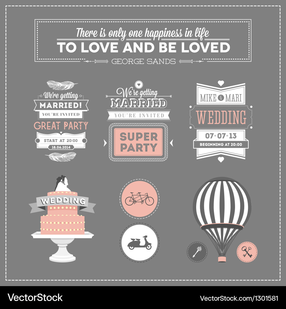 Wedding & Celebration Elements Vector Image
