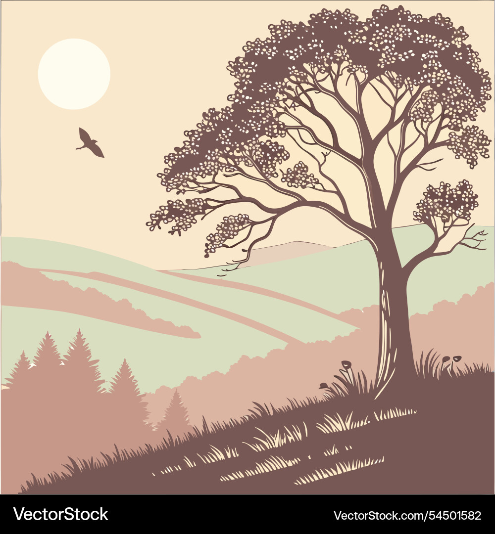 Abstract nature background with trees Abstract nature background with trees vector image