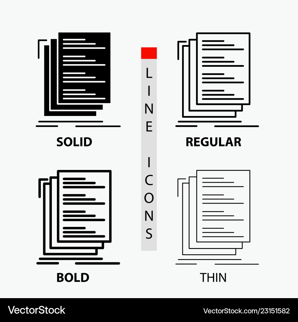 Code coding compile files list icon in thin Code coding compile files list icon in thin vector image