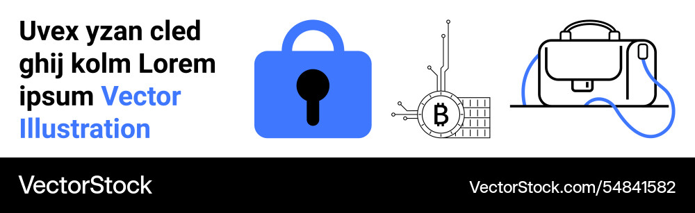 Cybersecurity and blockchain solutions lock Cybersecurity and blockchain solutions lock Vector Image