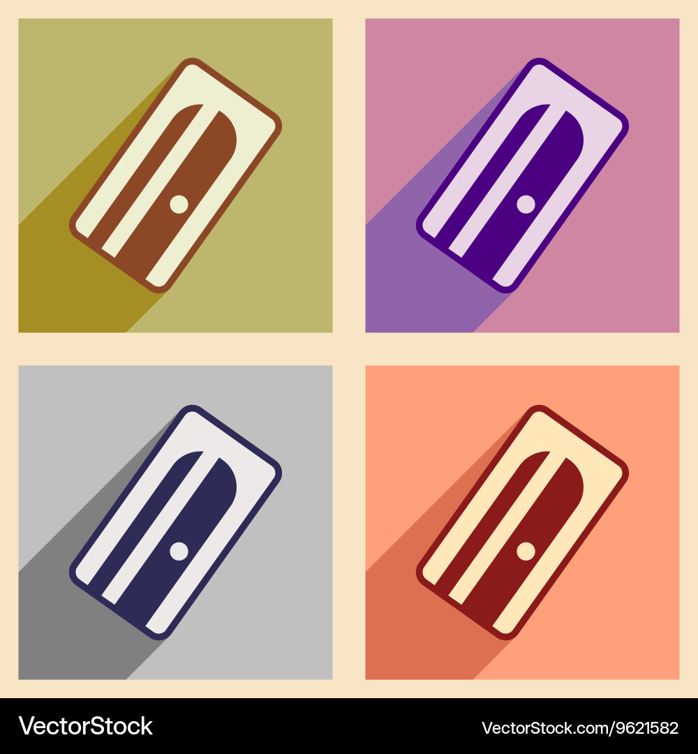 Flat with shadow concept and mobile application vector image