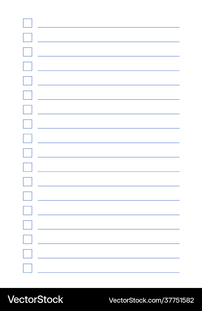 Graph paper printable to do list with check boxes Graph paper printable to do list with check boxes vector image