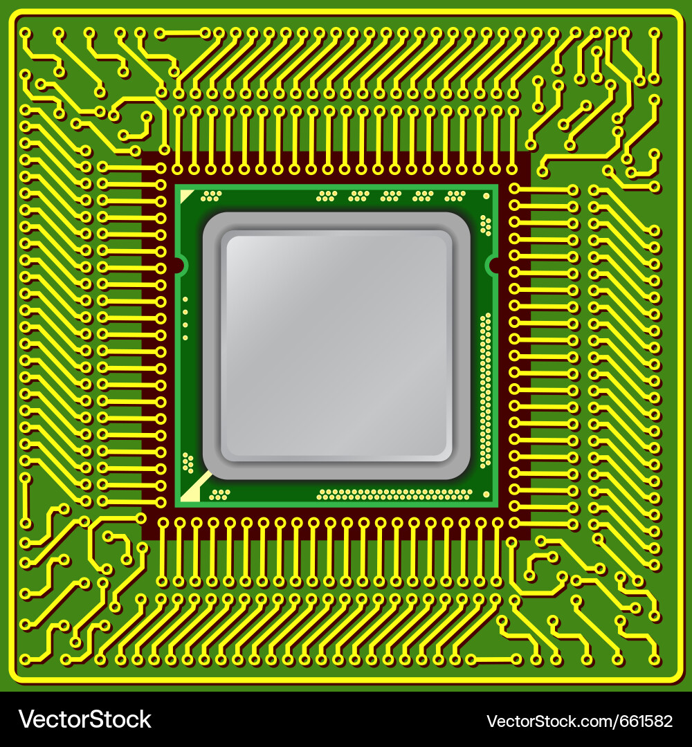 Modern computer processor Vector Image