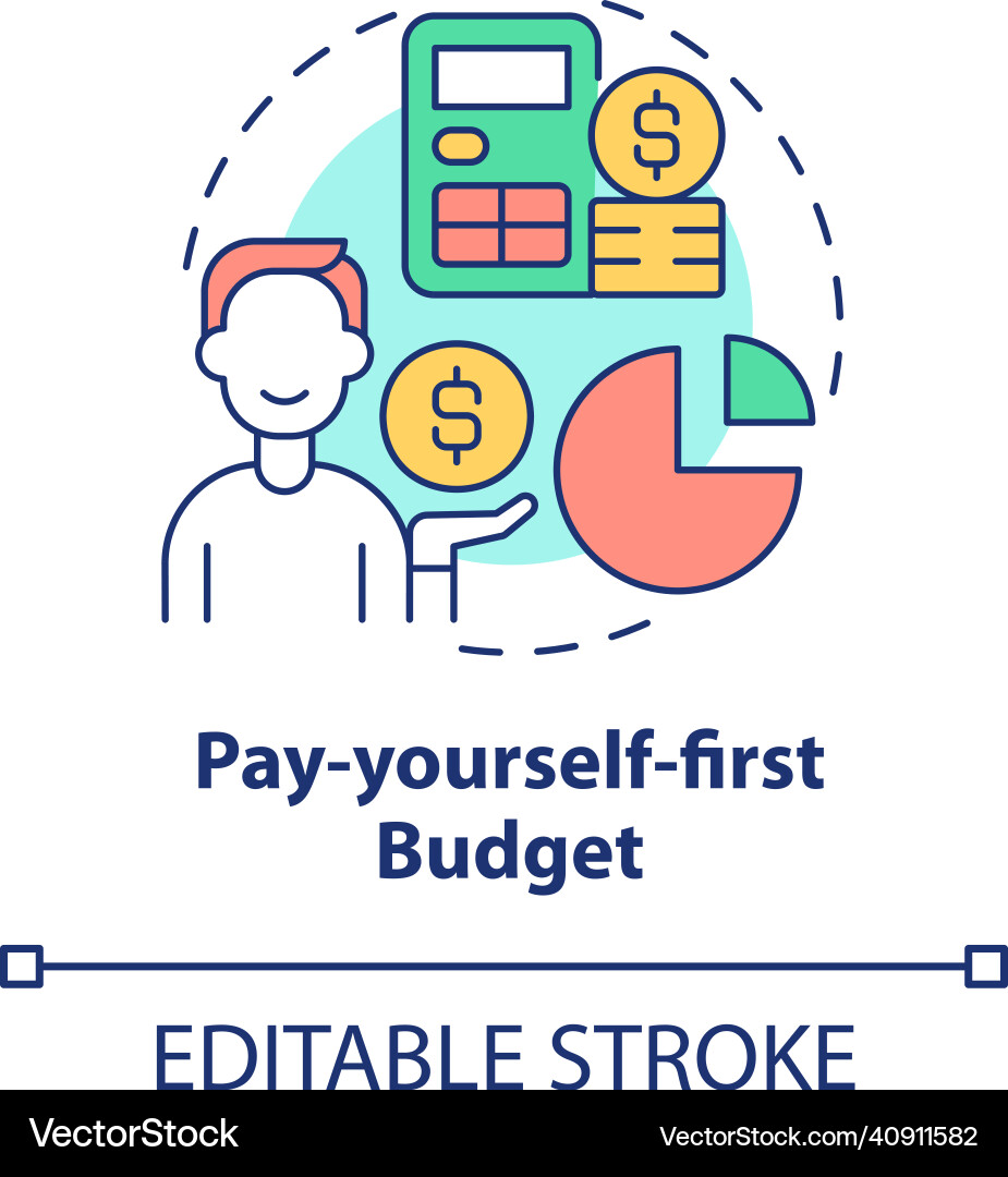 Pay-yourself-first budget concept icon Vector Image