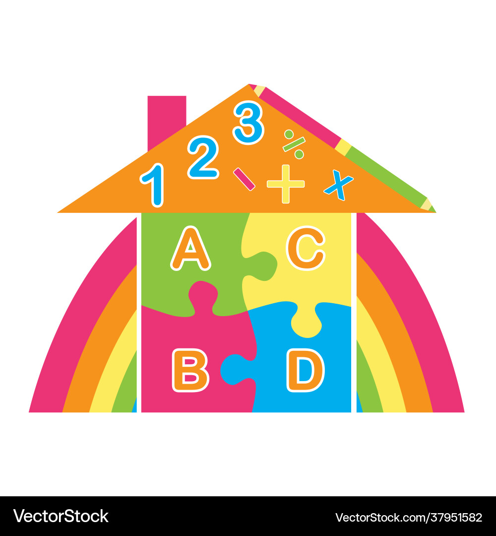 Playgroup preschool kindergarten logo template Playgroup preschool kindergarten logo template vector image