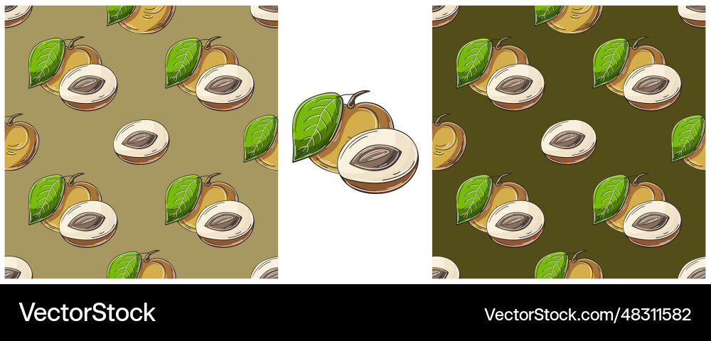 Seamless pattern color set in hand draw style can Vector Image