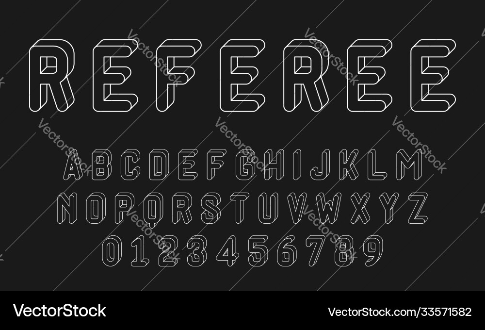 Set alphabets font letters and numbers vector image