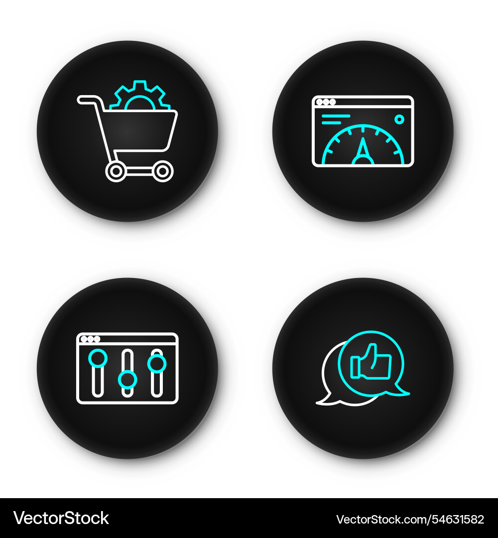 Set line customer product rating browser setting Set line customer product rating browser setting vector image