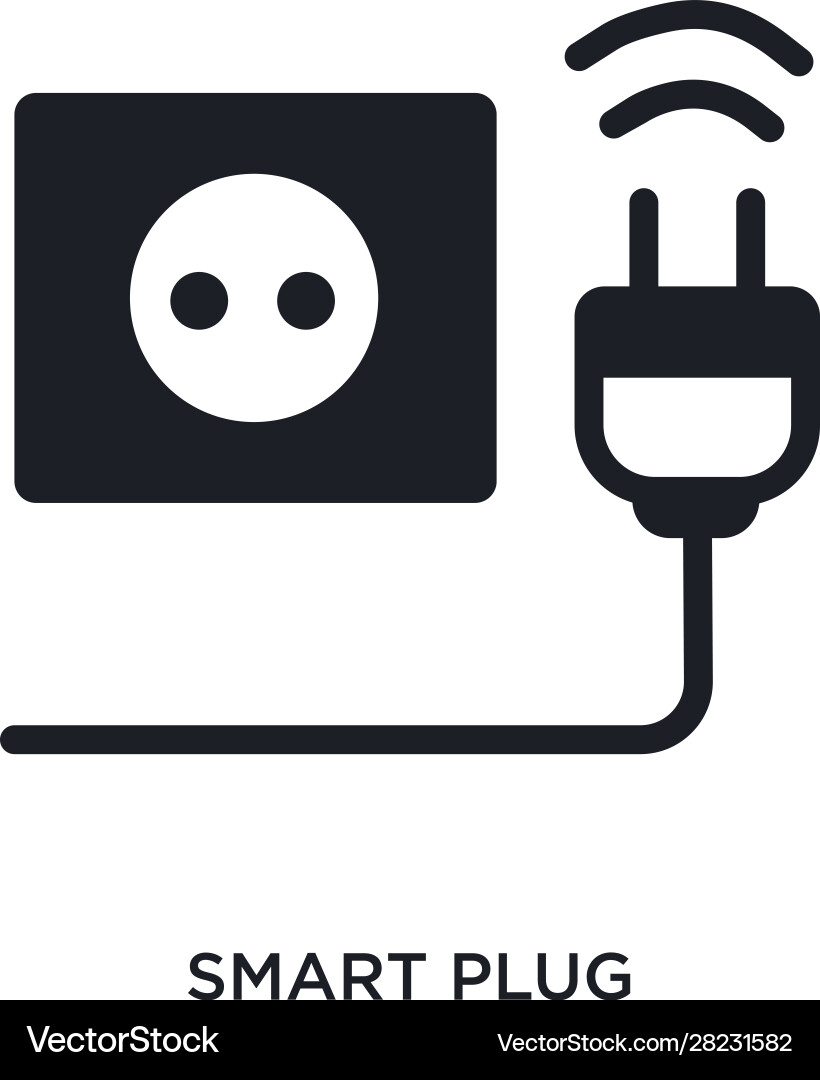 Smart plug isolated icon simple element from Vector Image