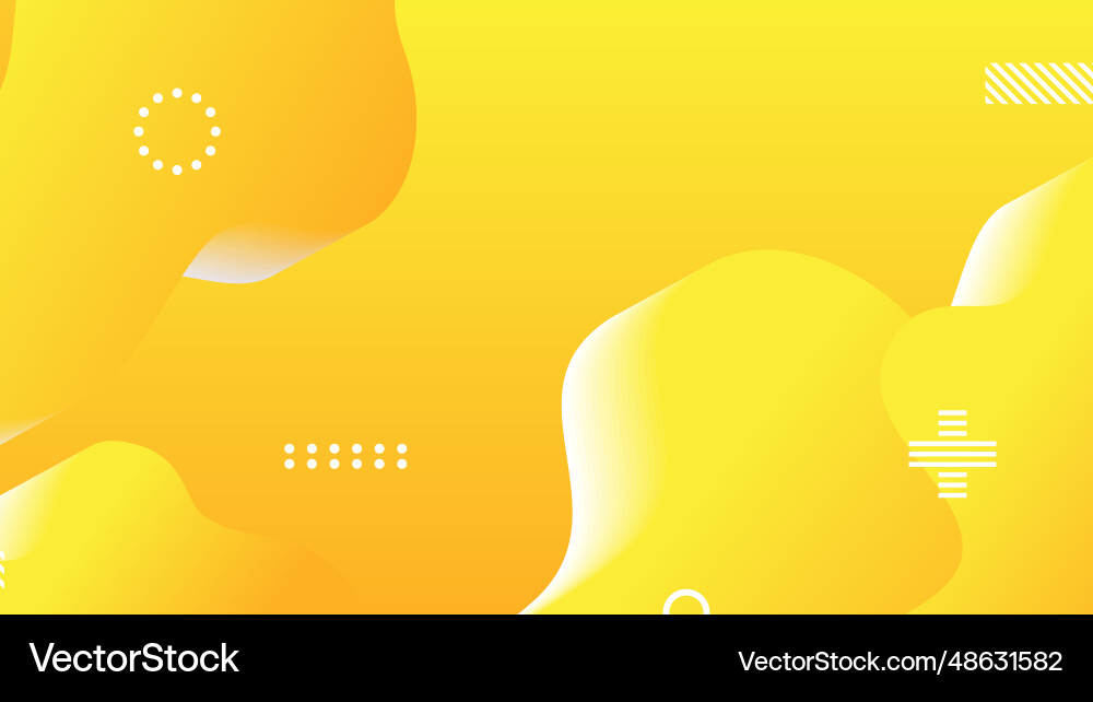 Yellow gradient dynamic fluid shapes abstract Vector Image