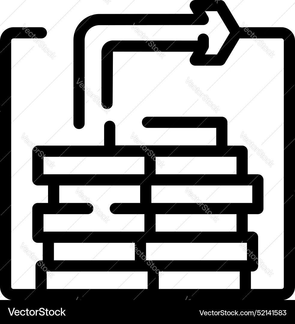 Arrow pointing at data storage icon representing Arrow pointing at data storage icon representing vector image