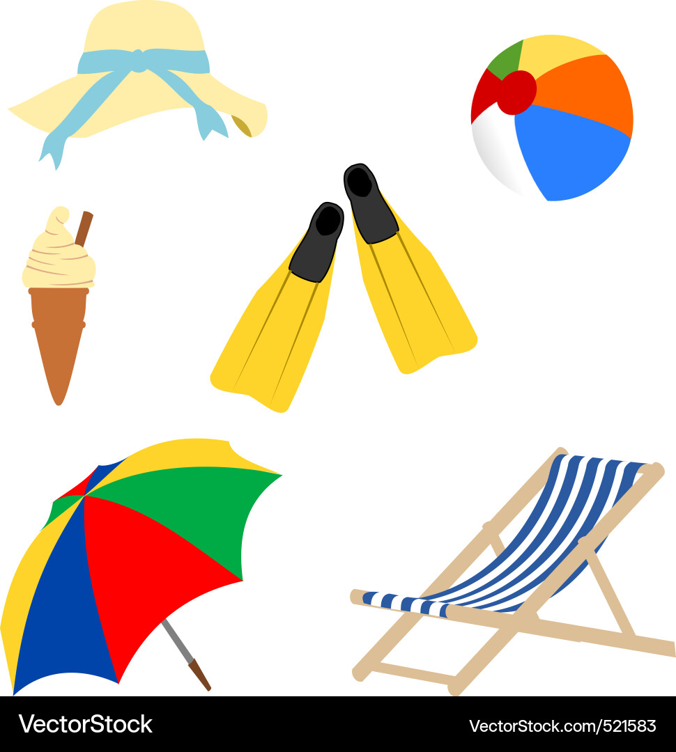 Beach Objects and Scenes vector image