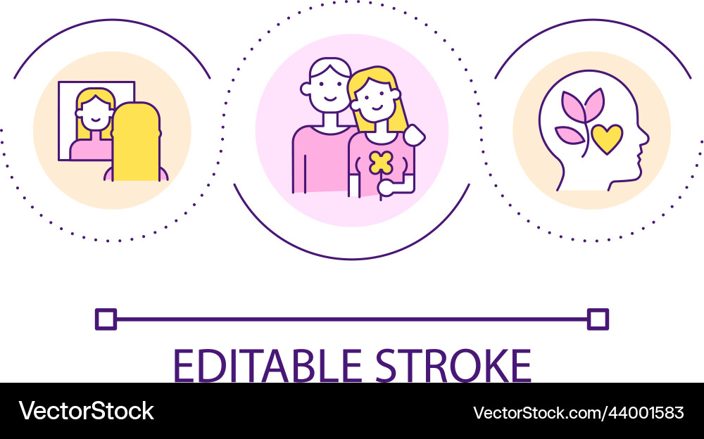 Building self-esteem in relationship loop concept Building self-esteem in relationship loop concept Vector Image