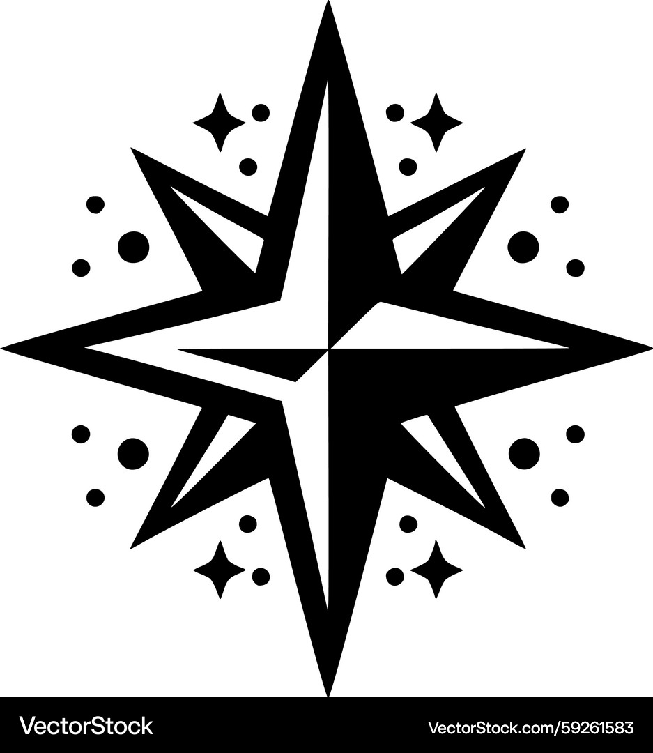 Shining star black and white Vector Images & Graphics for