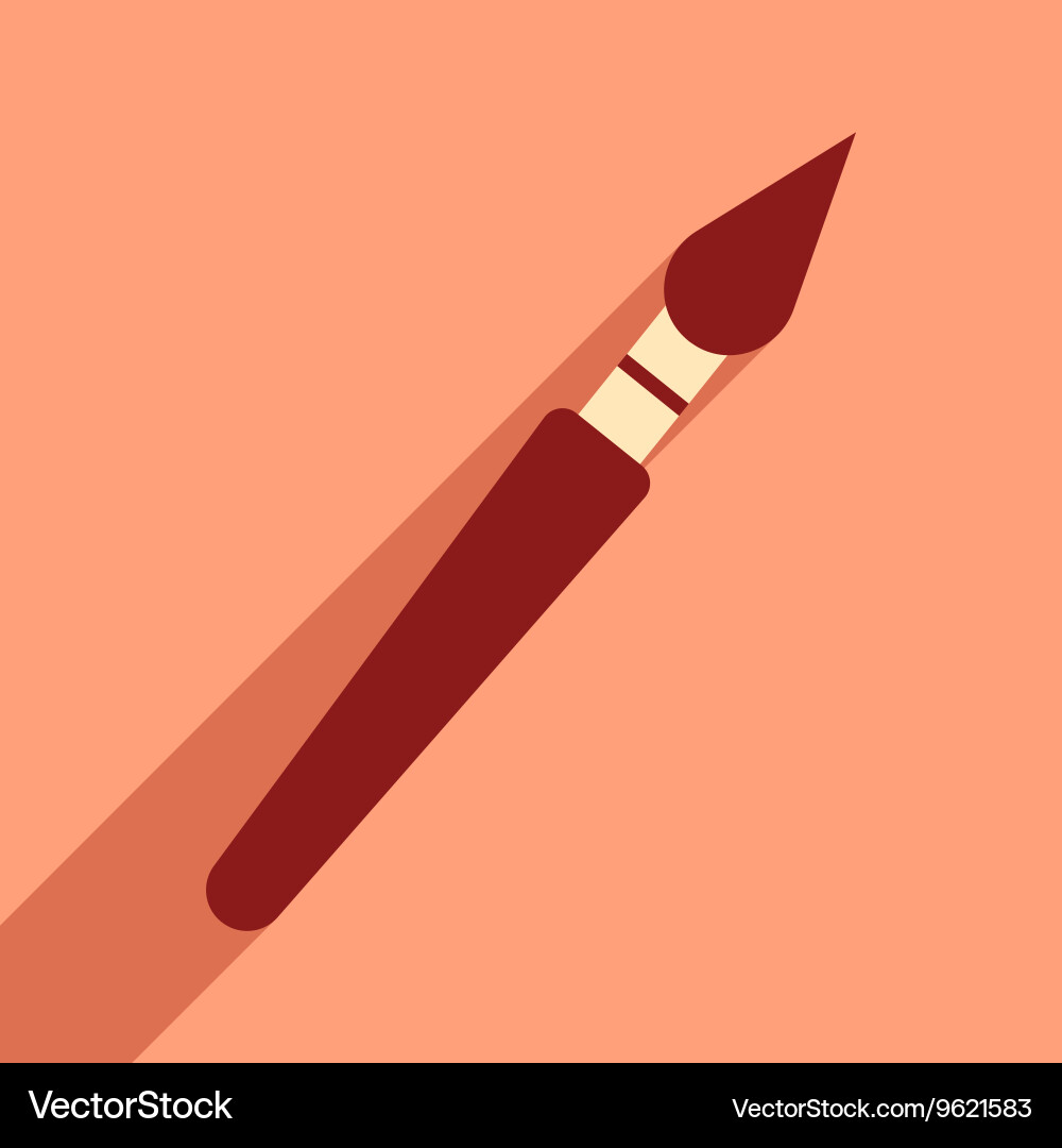 Flat with shadow icon and mobile application brush Vector Image