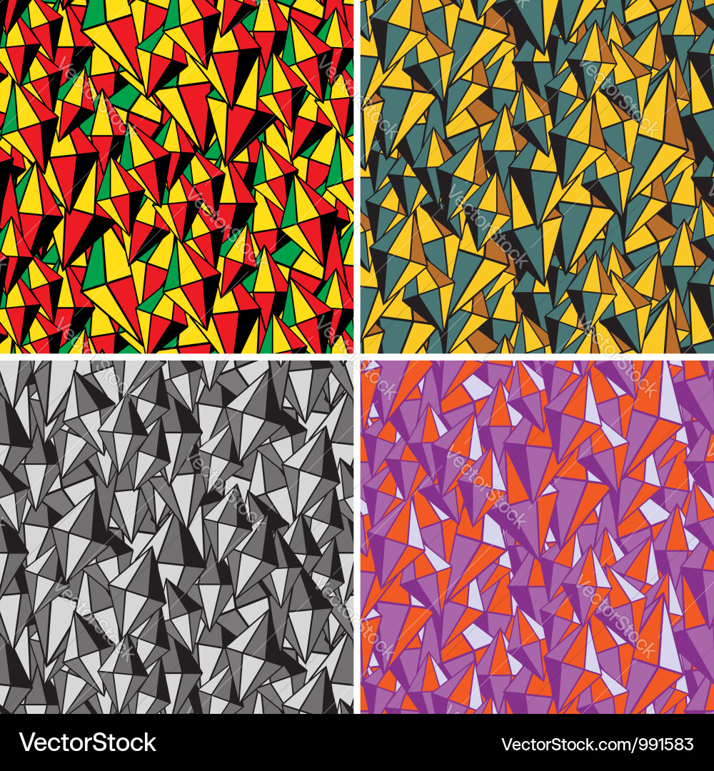 Geometric Fragment Pattern Set vector image