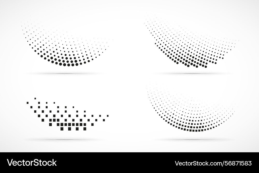 Halftone dots curve gradient pattern backgrounds Halftone dots curve gradient pattern backgrounds vector image