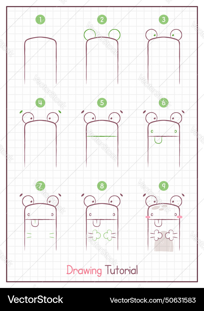How to draw a frog step by drawing tutorial vector image