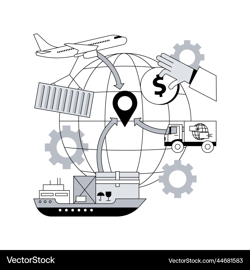 Import of goods and services abstract concept Vector Image