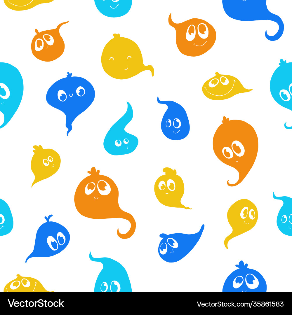 Seamless pattern character blot multicolored Seamless pattern character blot multicolored vector image