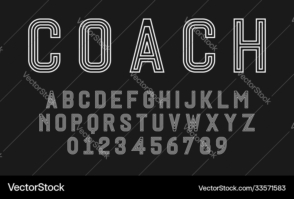 Set alphabets font letters and numbers Set alphabets font letters and numbers vector image