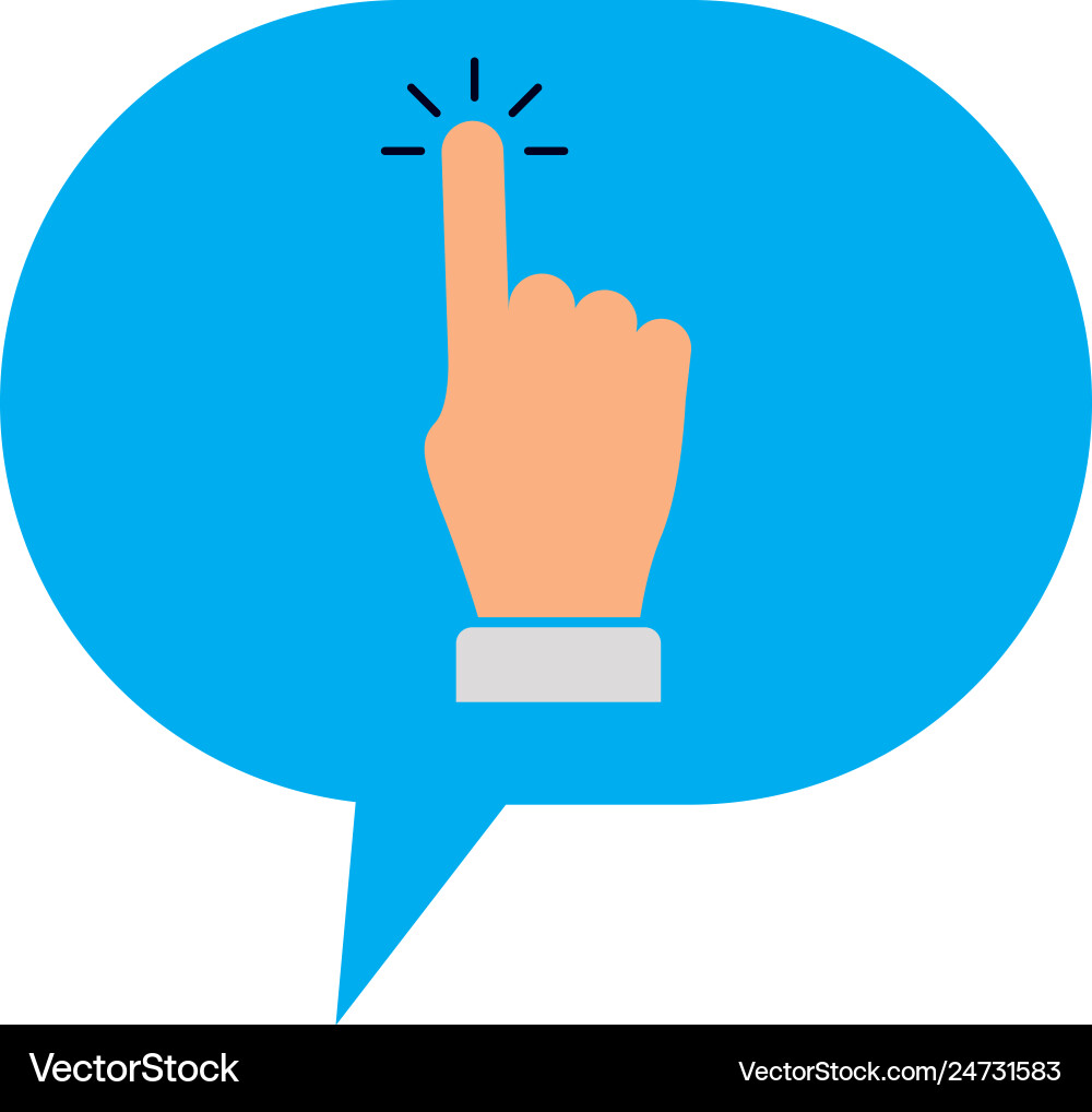 Speech bubble with hand index Vector Image