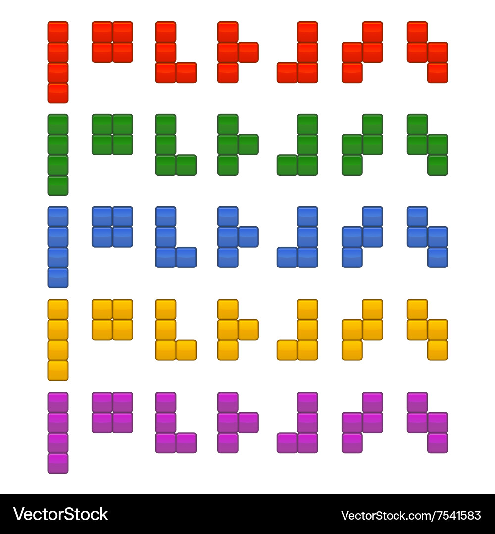 Tetris Block Set Vector Image