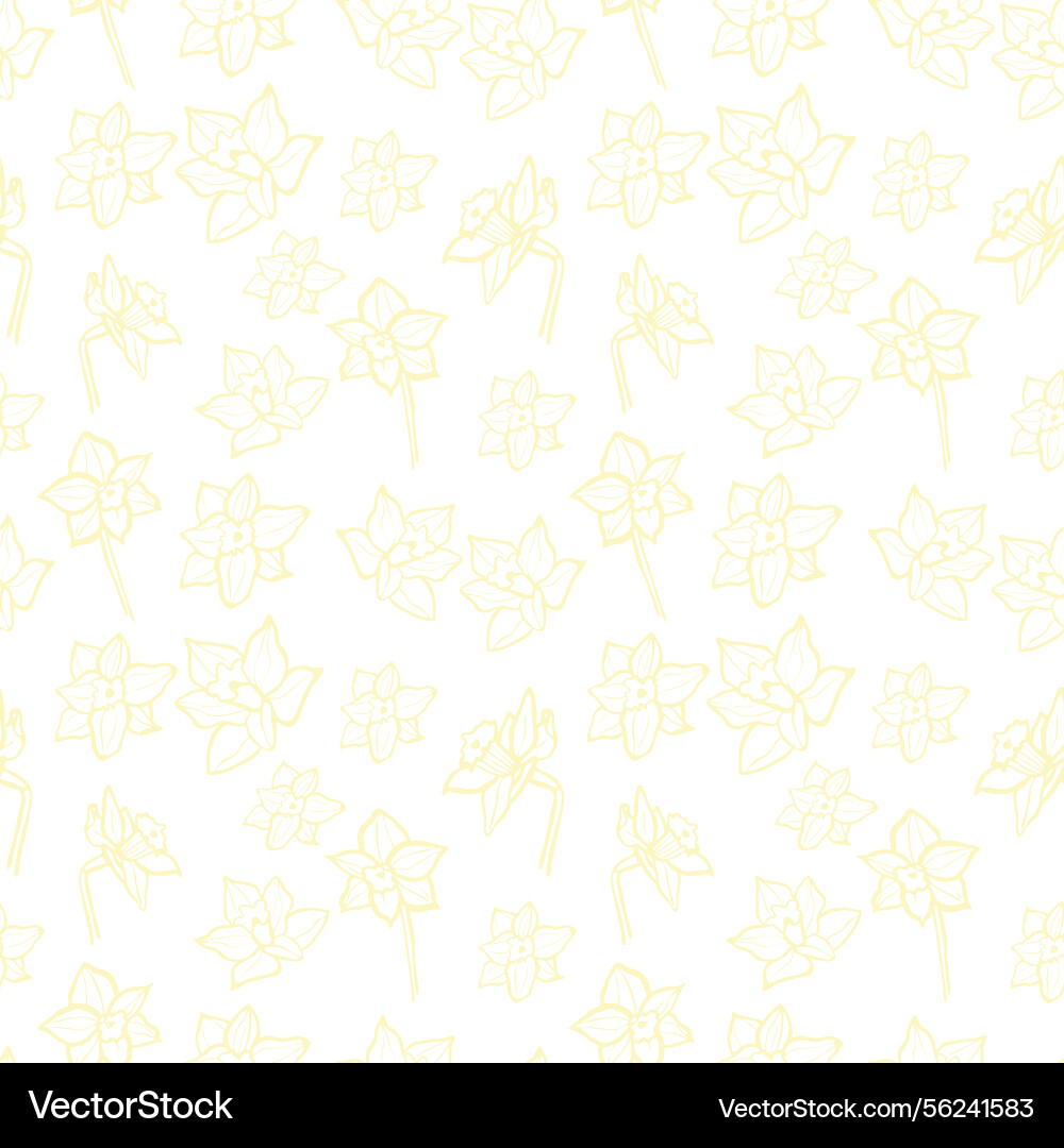 Yellow seamless pattern with daffodils Yellow seamless pattern with daffodils vector image