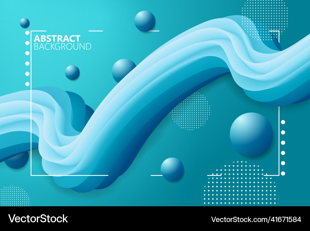 Abstract background dynamic fluid shape with blue Vector Image