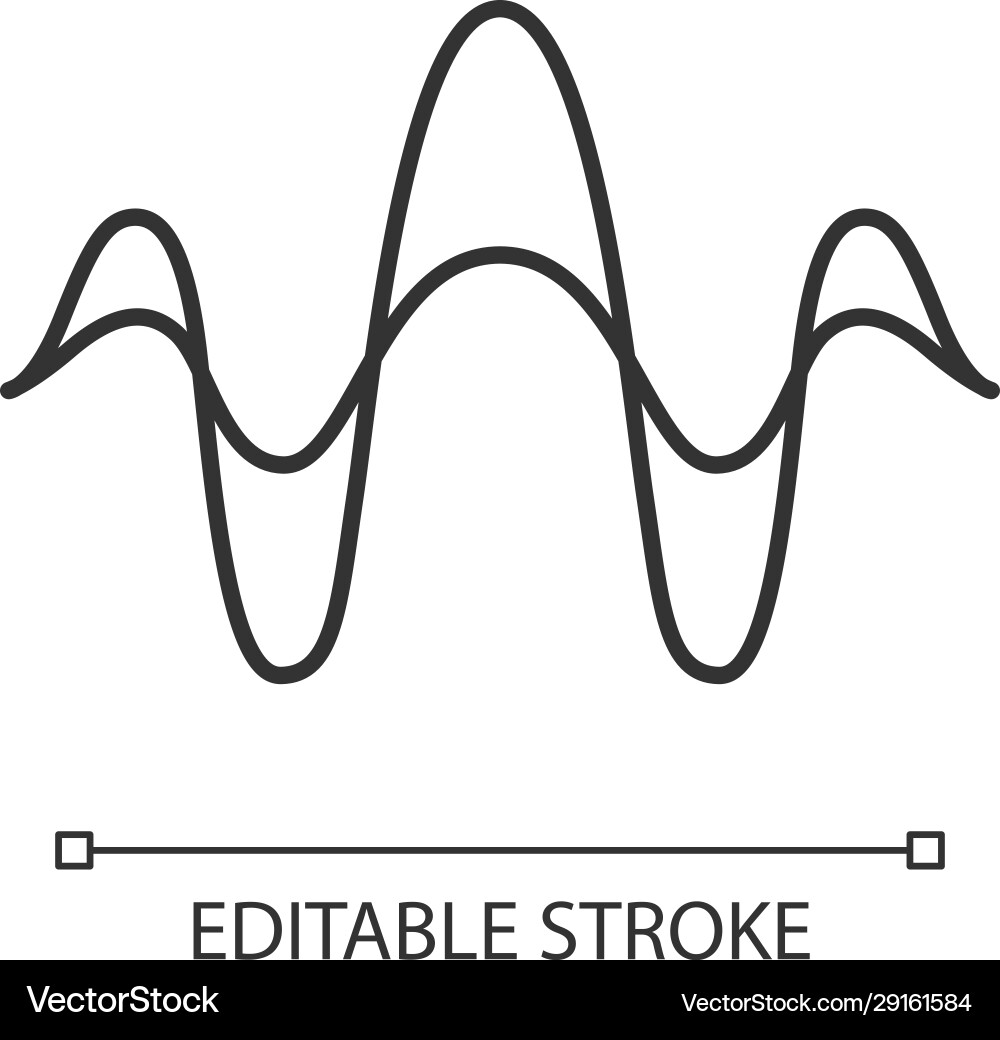 Abstract overlapping waves linear icon thin line Vector Image