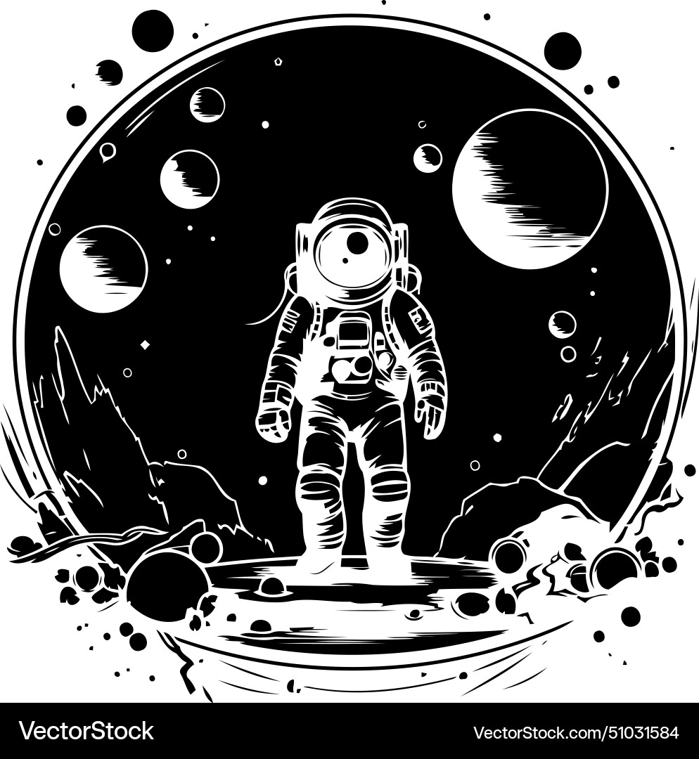 Astronaut in outer space for your design Vector Image