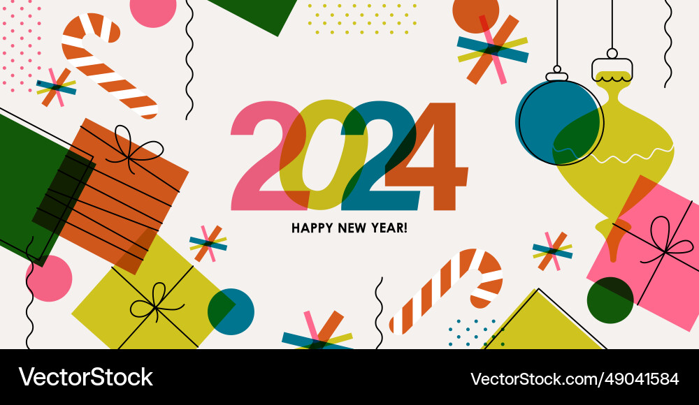 Creative colorful card flyer poster for 2024 new Creative colorful card flyer poster for 2024 new vector image