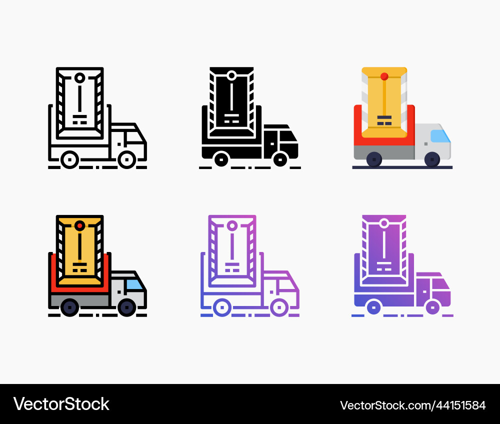 Delivery document icon set with different styles Delivery document icon set with different styles vector image