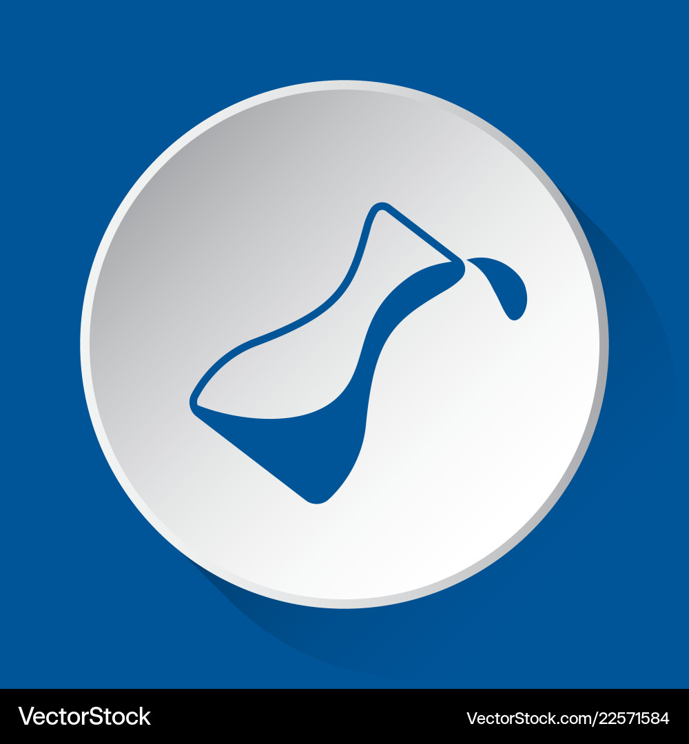 Flask with a drop blue icon on white button Flask with a drop blue icon on white button vector image