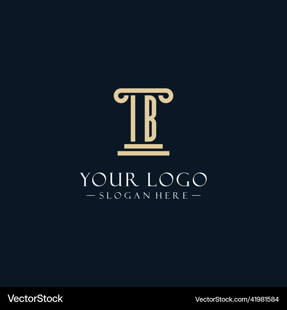 Ib initial monogram logos with pillar shapes style Vector Image