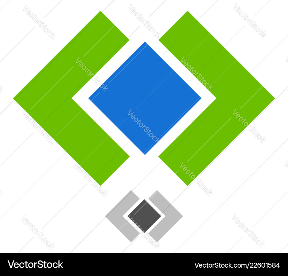 Logo template with frame and square interlocking vector image