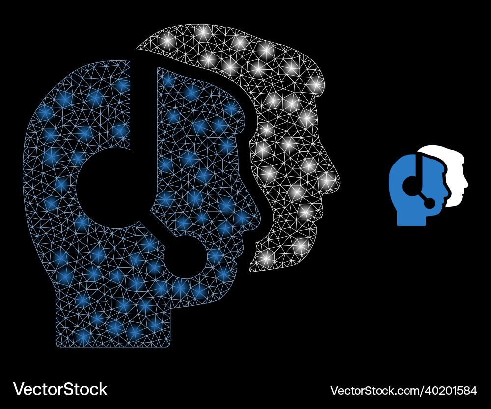 Mesh net call center with illumitated Mesh net call center with illumitated vector image