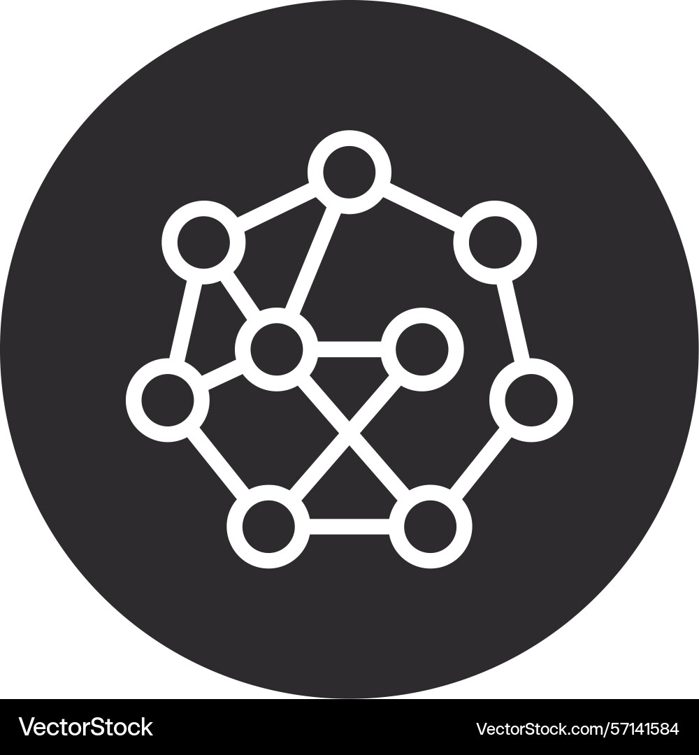 Neural network inverted circle black vector image