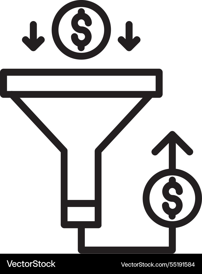 Sales pipeline setting line icon design Vector Image