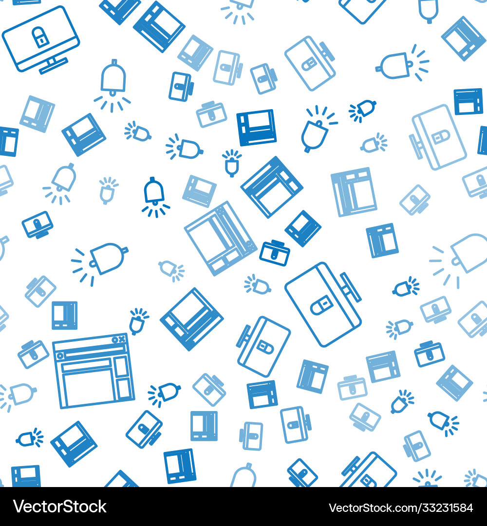 Set line website template lock on computer vector image