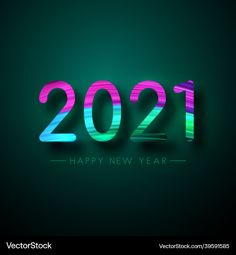 2021 sign painted with multicolored gradient 2021 sign painted with multicolored gradient vector image