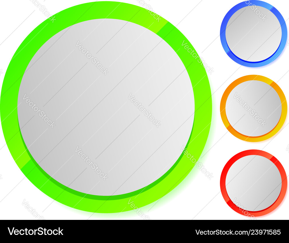 Button element in various colors template Vector Image