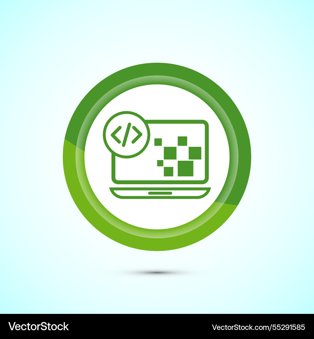 Codierung Icon Design Web-Entwicklung grün Codierung Icon Design Web-Entwicklung grün vektorbild